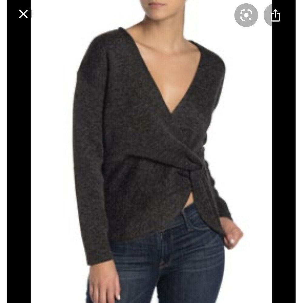 Rachel Roy Faux Wrap Twist Front Sweater